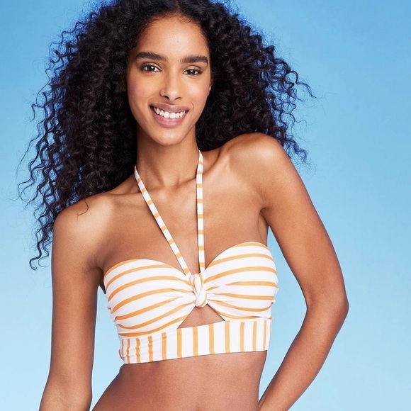 Shade & Shore Orange and White Bikini- XL - Picture 2 of 8